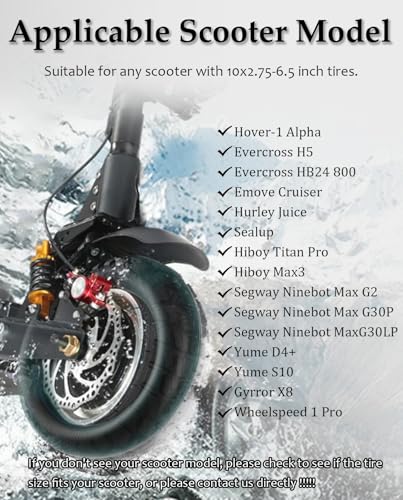 10 Inch 10x2.75-6.5 Off-road Tire Rubber Inner Tube Suitable for Speedway 5 Dualtron 3 Hover-1 Alpha JOYOR S Hiboy Titan PRO Electric Scooter Explosion-Proof Shockproof Super-Grip - color: inner tire*1