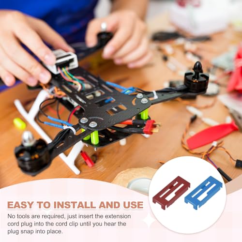 MECCANIXITY 40 Pcs Servo Extension Cable Clips, Servo Cable Safety Connector Lead Wire Buckle Lock for RC Car Plane Boat DIY Y Adapter Cable, Red/Blue - color: Red/Blue