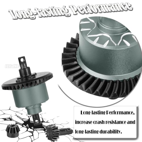 Front Rear 37T Differential Gear Upgrades Part for 1/10 Slash 4X4 (VXL)/Rustler 4X4 (VXL)/Stampede 4X4 (VXL)/Jato 4X4 (VXL) 4WD,XO-1,RC Steel #45 Diff Set Hop Ups,Titanium - color: Titanium - (37t Differential)