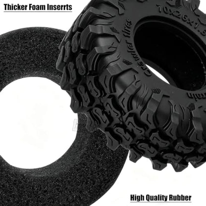 for 1/18 1/24 Axia l SCX24 TRX4M,1.3 Beadlock RC Wheels and Tires,1.3" Aluminum & Brass RC Wheel Hub Rim Rubber Tires RC Truck Tires Heavy Duty Rim.Black 4PCS - color: (4pcs）black