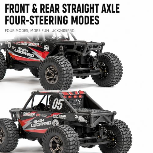 UDIRC Upgraded UCX2405PRO 1/24 Brushless RC Crawler, FOC 4WS RC Rock Tuck | FOC Outrunner Motor, 2-Speed, Cruise Control, RTR 4x4 RC Crawler, Upgraded Drag Brake, Hall Effect Radio & Foam-Filled Tires