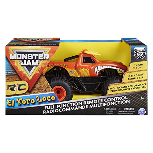Monster Jam Official El Toro Loco Remote Control Monster Truck, 1:24 Scale, 2.4 GHz, for Ages 4 and up
