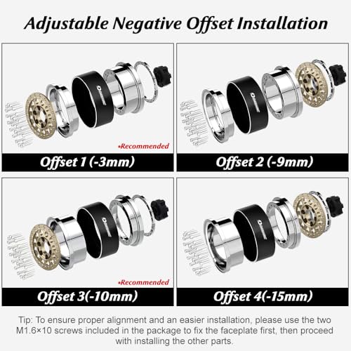 RC 1.9" Beadlock Wheels with Adjustable Offset for TRX4 SCX10 | Aluminum Alloy, Adjustable Negative Offset, 12mm Hex, Fits GEN7 GEN8 VS4-10 RC4WD & D90 1/10 RC Crawlers - color: Desert Gold