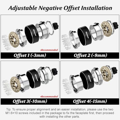 RC 1.9" Beadlock Wheels with Adjustable Offset for TRX4 SCX10 | Aluminum Alloy, Adjustable Negative Offset, 12mm Hex, Fits GEN7 GEN8 VS4-10 RC4WD & D90 1/10 RC Crawlers - color: Desert Gold