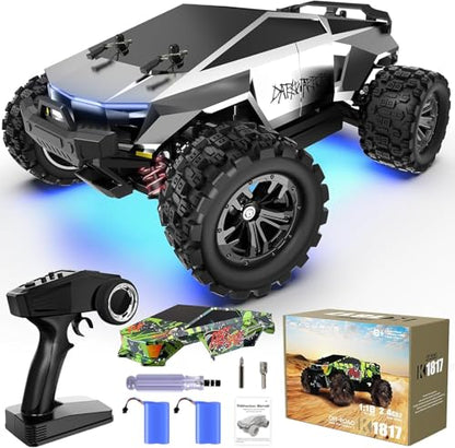 Fast RC Cars for Adult, 1:18 Fast Remote Control Car 40KMH, 2.4GHz High Speed RC Truck 4WD, Waterproof Monster RC Truck with 2 Rechargeable Batteries, Birthday Gifts for for 8+ Year Old Boys Adults