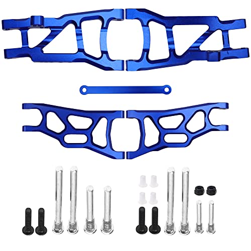 Aluminum Suspension A-Arms Set w/Tie Bar Front Rear Upgrades Parts Compatible with 1/10 Traxxas Slash 2WD RC Car,Replacement of 2555 3631 2532 (Blue) - color: Blue