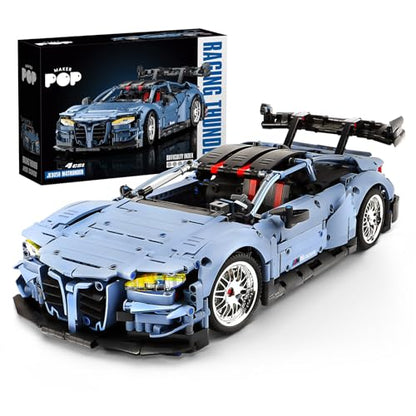 M4 Building Car Set,1:10 Champion Racing Car Building Block-2280PCS | Challenge Construction Toys Collectible Gift for Technical Enthusiasts Adults & Boys Age 14+ - style: Static Version-motors not included