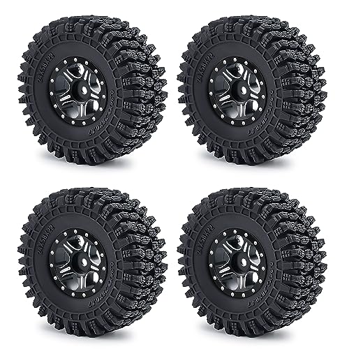 RCHUBAM 4PCS 1.0" Crawler Tires Micro Rubber Tires for 1/18 TRX4M Axial 1/24 SCX24 Deadbolt Bronco RC Crawler Car (B-58mm) - color: B-58mm