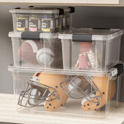 Superio Clear Storage Bins with Lids, Stackable Storage Box with Latches and Handles, Extra Small, 4 Pack 1.75 Quart - size: 1.85 Qt, style: 4 Pack