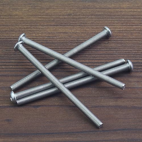 HELIFOUNER 50 Pieces M3 x 50mm, Thread Pitch 0.5mm, 304 Stainless Steel (18-8) Button Head Socket Cap Screws, Fully Threaded - size: M3 x 50mm