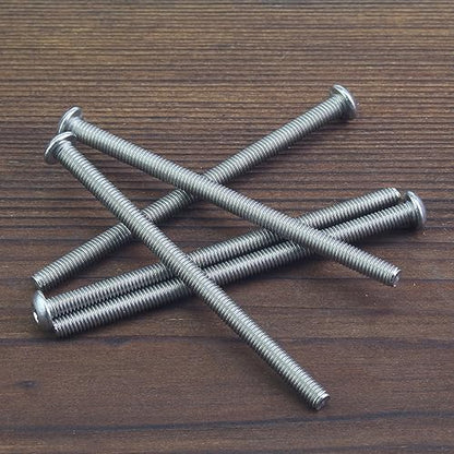 HELIFOUNER 50 Pieces M3 x 50mm, Thread Pitch 0.5mm, 304 Stainless Steel (18-8) Button Head Socket Cap Screws, Fully Threaded - size: M3 x 50mm