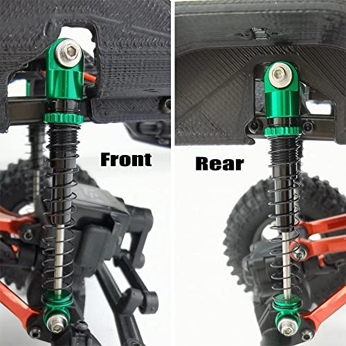 RCLIONS SCX24 RC Car Shocks 48mm Absorber Damper for All 1:24 Axial SCX-24 Deadbolt Base Camp JLU C10 Gladiator Dooge RC Crawler Car Upgrades Parts - color: Red
