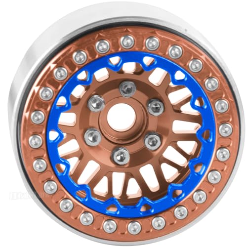 RC 1.9 Wheel Rims for 1/10 SCX10 SCX10 II 90046 SCX10 III AXI03007 SCX10 Pro TRX4 TRX6 Gen7/8 D90 VS4-10 MST CFX RC Crawler Car,4pcs Aluminum 1.9 Wheel Rims,Brown - color: Brown - (Rims)