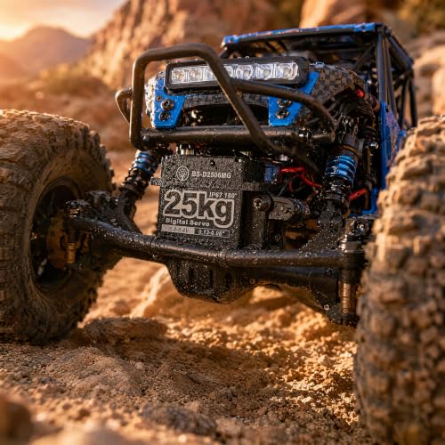 25KG Large Torque HV IP67 Waterproof Digital Servo with 25T Servo Horn Full Metal Gear for RC Car and Truck Robot Parts (BS-D2506MG-180 Degree) - color: Bs-d2506mg-180 Degree