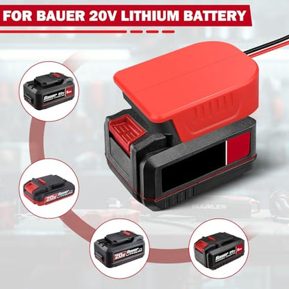 Power Wheels Adapter for Bauer 20V Battery,14 Gauge Wire Terminals with Fuse Protection, for Robotics & DIY Upgrades - style: 1pc for Bauer 20v