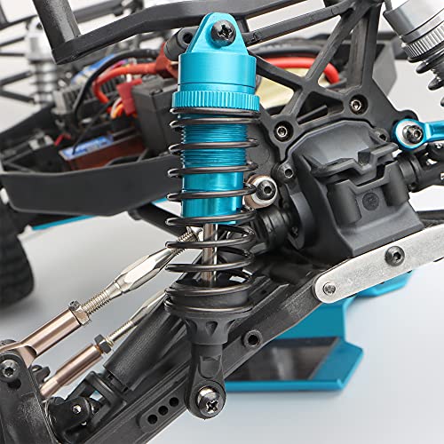 5862 Front & Rear Aluminum Alloy Shock Absorber for 1/10 Slash 4x4 Hoss Rustler Stampede Bandit VXL Shock Parts Replace of 3760 3762 SLA014 (4-Pack) (Blue) - color: Blue