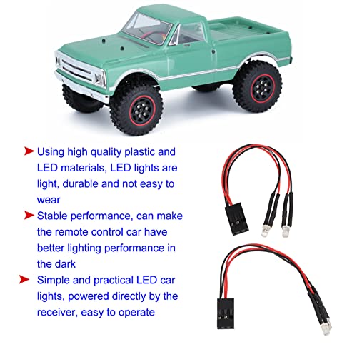 RC Car LED Light Kit, 2Pcs Universal Modified LED Light for Axial Scx24 for 1/24 1/18 Scale Remote Control Car White Light