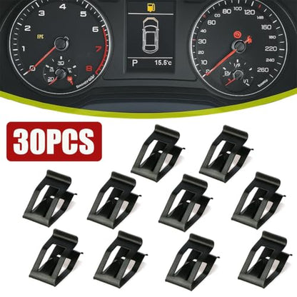 30PCS Car Dashboard Trim Clips, Metal U-Shaped Vehicle Front Console Dash Retainer, Automotive Dash Console Panel Fastener Replacement Accessories, Universal for SUV Truck Sedan - size: 30PCS