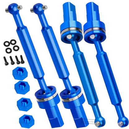RC Driveshafts Axles Upgrades Part for 1/18 LaTrax Teton,LaTrax Desert Prerunner,7075 Aluminum Front Rear Drive Shafts CVD w/6061 Hex Hops Up,4PCS,Replace #7650,Navy Blue - color: Navy Blue(4pcs)