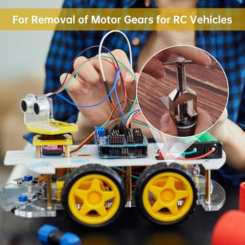 Upgraded Motor Pinion Gear Puller Remover Set RC Motor Gear Puller for Vehicle Model/Small Motor Rc Helicopter Motor Pinion Parts with 6 pcs Thickened and Enlarged Top Pin (1PCS)