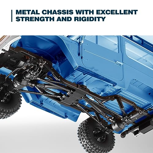 BEEZRC FMS 1/10 RC Crawler FJ40 Toyota Licensed RS 4WD 2.4G Model Rc Car Hobby 4x4 RC Rock Crawler Offroad RC Truck Remote Control Car with Transmitter for Adults (Blue) FMS11035RSBU - color: Blue