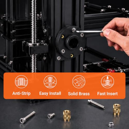 Preciva Heat Set Insert Tool, M4 Threaded Inserts Screw Kit for 3D Printing | Complete Set of Inserts, Soldering Irons & Tips, for 3D Printing, Plastic, DIY, for Surface Finishing & Modification, 291Pcs - size: M4