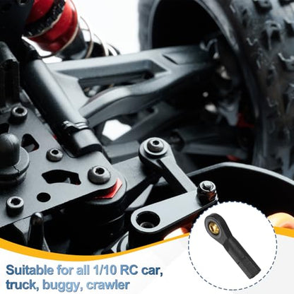 MECCANIXITY M2xL19mm RC Plastic Tied Rod Ends Link Ball Joint Head Kit Ball Head Link Joints Steering Linkage Upgrade Accessories for RC Crawler Car Pack of 11, Black - size: M2xL19mm