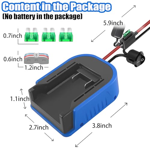2 Pack Power Wheel Battery Adapter for Kobalt 24V Max Battery Adapter Converter Kit 14 AWG Wire with Fuse & Wire terminals，Power Connector for Rc Car, 14 Gauge Robotics, Rc Truck, DIY use - style: for Kobalt 24V Max Battery
