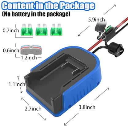 2 Pack Power Wheel Battery Adapter for Kobalt 24V Max Battery Adapter Converter Kit 14 AWG Wire with Fuse & Wire terminals，Power Connector for Rc Car, 14 Gauge Robotics, Rc Truck, DIY use - style: for Kobalt 24V Max Battery