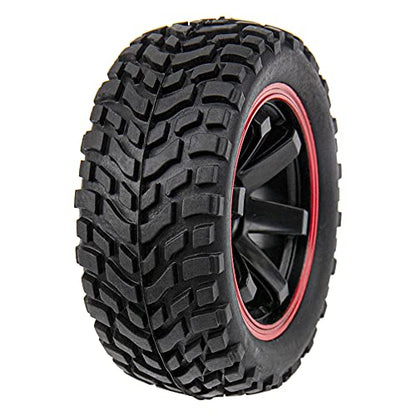 12mm Hex Hub 75mm/2.95'' Rubber Tires & Plastic Wheel Rims with Foam Compatible with HSP Tamiya HPI Kyosho 1/10 On-Road Touring Car,WLtoys 1/14 144001 RC Buggy (6-Spoke) - style: 6-Spoke