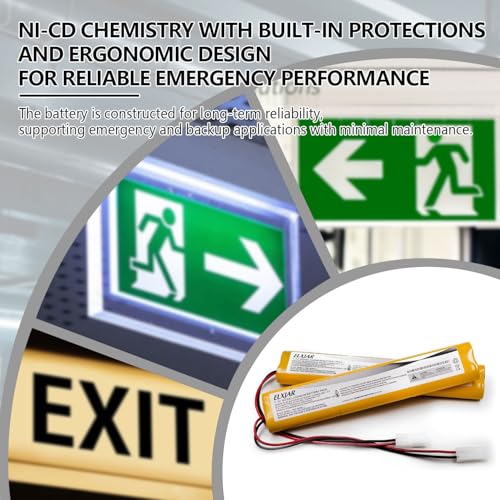 (2-Pack) 7.2V 800mAh Ni-Cd Battery for OSI OSA279, XLT20 Fisher | Fits Power Sonic A6090-2/A60902, NIC0623 and CUSTOM289 emergency lights; includes MINI-9030EC connector.