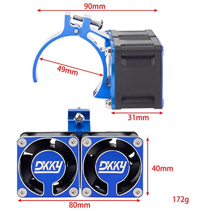 DKKY RC Motor Cooling Fan Heatsink 21000 RPM with 47-51mm Adjustable Mount for 1717 4985 Motors ARRMA Infraction Felony Limitless and Axial, Blue - color: Blue
