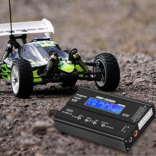 Lipo Charger H B6 RC Charger LiPo Battery Balance RC Car Charger Discharger for LiPo/Li-ion/Life Battery(1-6s) NiMH/NiCd (1-15s) RC Hobby Battery Balance Charger 80W 6A XT-60/JST/Deans Connectors