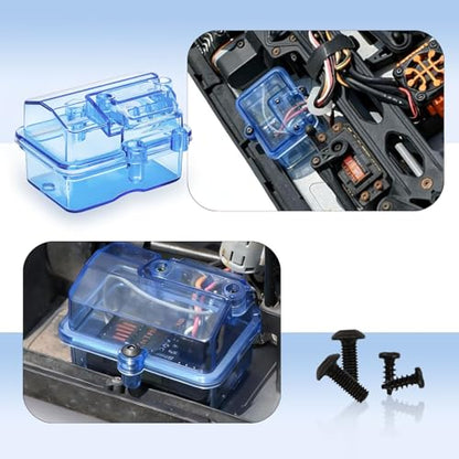 Waterproof Receiver Protector ESC Dustproof Case Transparent Box Compatible with Traxxas TRX-4 Huanqi727 1/10 RC Crawler Car