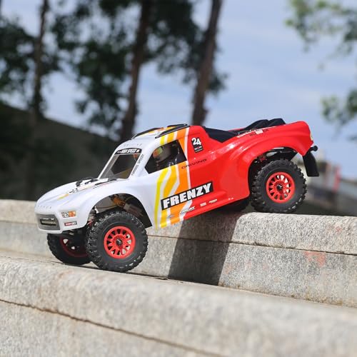 1:12 4WD Brushless RC Truck for Adults, 4x4 Offroad Waterproof Monster Trucks, Electric Powered High Speed Remote Control Cars, Fast Extreme All Terrain RC Truggy with Double 3S Battery - style: Racing Flame