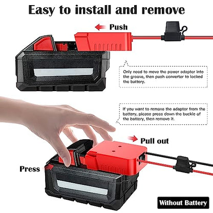 1 Packs Power Wheel Adapter for Milwaukee M18 Battery Adapter 18V Power Wheel Battery Conversion Kit with Switch, Fuse & Wire Terminals, 12AWG Wire, Power Connector for DIY Rc Car Toys and Robotics - size: 1 Pack