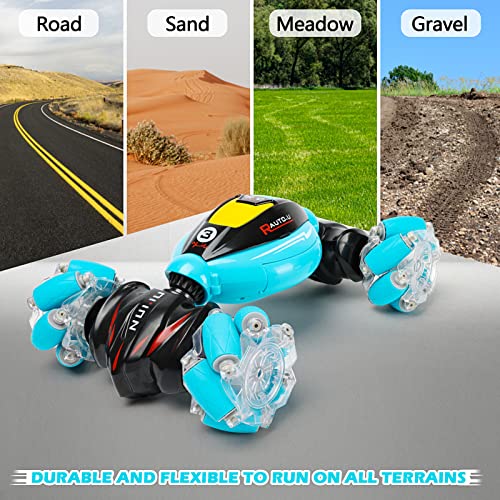 DDAI Gesture Sensing RC Stunt Car, 2.4GHz 4WD Hand Controlled & Remote Control Transforming Vehicle with 360° Flips, Birthday Toy Gifts for Boys Ages 6-12