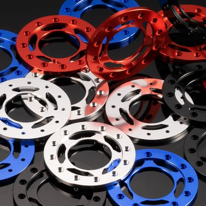 4PCS Aluminum 1.55" Beadlock Wheel Replacement Ring for AXIAL UTB18 D90 TF2 CC01 AX90069 MST JIMNY 1/10 RC Crawler Trail Truck Car (Silver) - color: Silver
