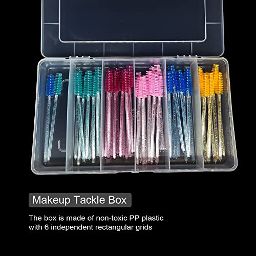 Vidifor 2 Pack 6 Grids Tackle Box Organizer Mascara Brushes Container Fishing Tackle Tray Box Plastic Storage Organizer Container for Crafts, Beads Earrings, Screws, Nail, Pins - size: 6 grids 2pcs no dividers