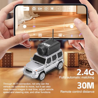 Wltoys 1:64 FPV RC Drift Car, 720P WiFi APP, 2.4GHz Gyro (Silver) | HD Camera with Real‑time Video. Dual Control: Remote or Phone App. 3 Speeds & Suspension. LED Lights for Hobbyists - color: Sliver