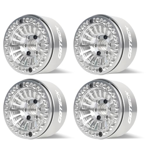 GOTECK RC Rims 1.9 Beadlock Wheels Heavy Duty CNC Aluminum Crawler RC Wheel Rim Set Wheel Hub 4pcs-Set for 1/10 RC Crawler, TRX4 Axial SCX10 II SCX10 III Redcat Gen8, RC4WD D90 - color: GS2910