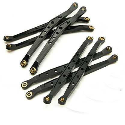 8Pcs Lower & Upper Suspension Link Linkage Set for 1/10 Axial Wraith 90018 | Aluminum Alloy,Length (center distance between two holes):123mm,3mm Ball End Hole