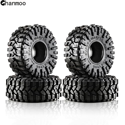 1.9 RC Crawler Tires 120mm With Foam Insert Soft Rubber 1/10 Scale Mud slingers Tyres For Traxxas TRX4 Axial SCX10 SCX10 II RC4WD D90 D110 TF2 Tamiya CC01 Gen8 1.9 Beadlock Wheel Rims 4PCS