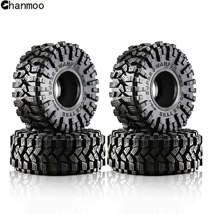 1.9 RC Crawler Tires 120mm With Foam Insert Soft Rubber 1/10 Scale Mud slingers Tyres For Traxxas TRX4 Axial SCX10 SCX10 II RC4WD D90 D110 TF2 Tamiya CC01 Gen8 1.9 Beadlock Wheel Rims 4PCS
