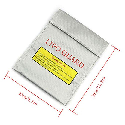 RLECS RC Lipo Safe Bag Fireproof Lipo Guard Silver Lithium Charging Bag High Temperature Resistant Battery Sack 23x30cm - size: Lx1