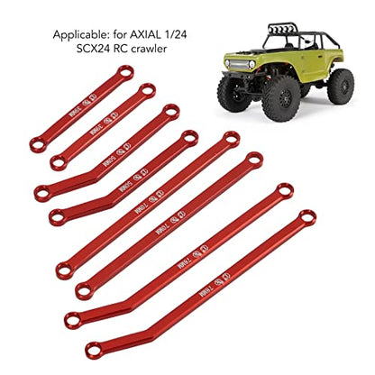 High Clearance RC Front Links Set for AXIAL SCX24 1/24 RC Crawler Car Aluminium Alloy RC Steering Linkage Rod Set (Red) - color: Red