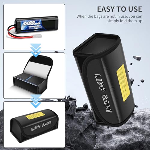 2 PCS Lipo Safety Bag Fireproof, Lipo Battery Safe Box, Explosion Proof Battery Guard Safe Pouch, Portable Charging Case for Charger and Phone