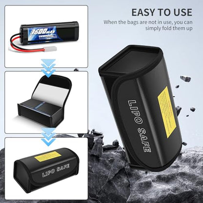 2 PCS Lipo Safety Bag Fireproof, Lipo Battery Safe Box, Explosion Proof Battery Guard Safe Pouch, Portable Charging Case for Charger and Phone