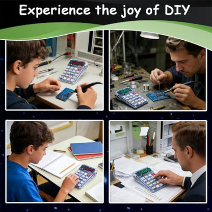 DIY 7-Digit LED Display Electronics Calculator Soldering Practice Kit | Build Electronics STEM Projects for Classroom/Home; Learn to Solder Kit for adults, teens, students, makers and hobbyists. - color: red