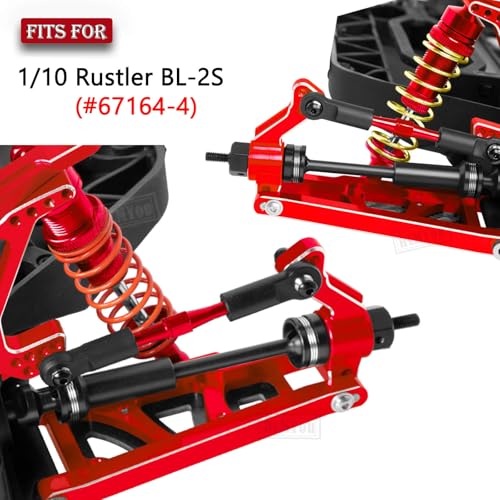 Upgrades Part for 1/10 Rustler 4x4 (VXL),Alloy RC Shock Absorber,Suspension Arm,Caster Block,Steering Blocks,Rear Stub Axle Carriers,Steering Bellcranks,Shock Tower,Red - color: Red - Upgrades